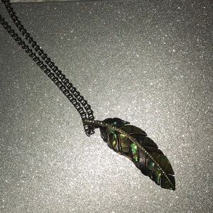 Fossil Feather Necklace